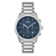 Hugo BOSS® Men’s Quartz Silver Stainless Steel Blue Dial 44mm Watch 1513999