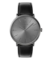 Hugo Boss Men’s Quartz Black Leather Strap Grey Dial 40mm Watch – Model 1513540