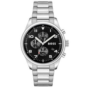 Hugo Boss® Men’s Quartz Silver Stainless Steel Black Dial 44mm Watch - 1514008