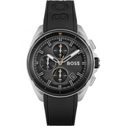 Hugo Boss Men’s Quartz Black Silicone Strap Black Dial 44mm Watch 1513953