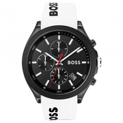 Hugo BOSS® Men’s Quartz White Silicone Strap Black Dial 44mm Watch 1513718