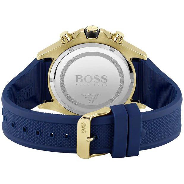 Hugo Boss Globetrotter Blue Silicone Men's Chronograph Watch - 1513822