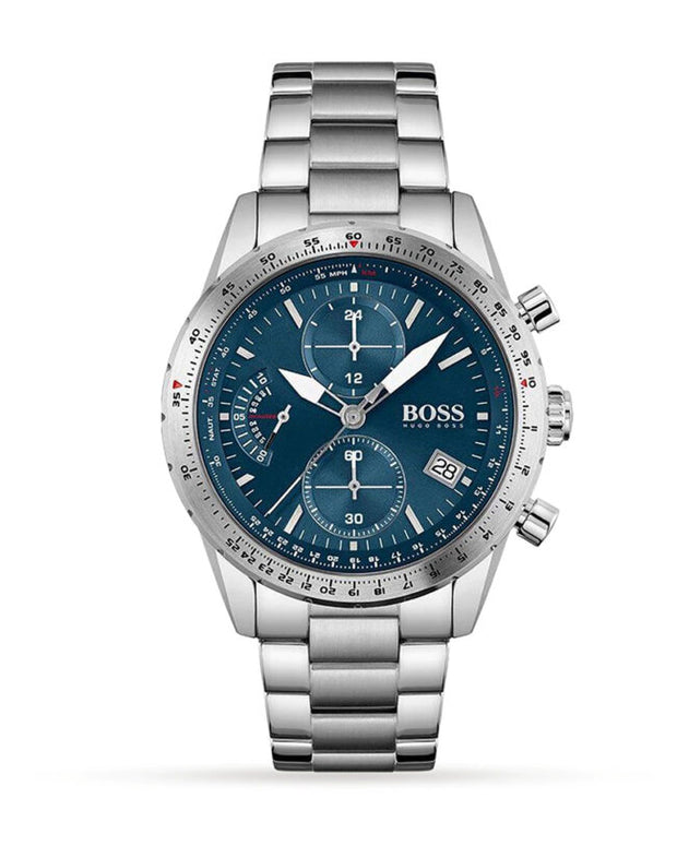 HUGO BOSS® Men’s Quartz Stainless Steel Blue Dial 44mm Watch 1513850