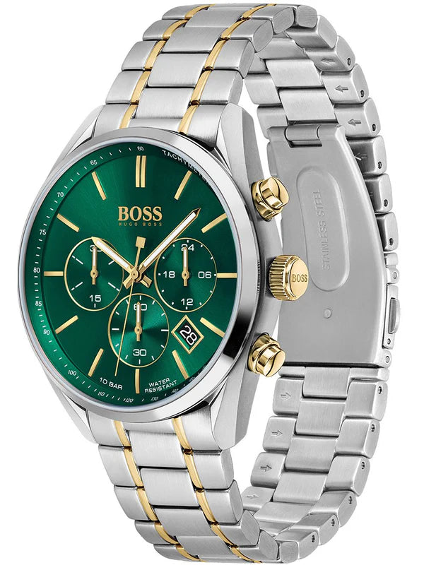 Hugo BOSS® Champion Green Dial Men's Watch Stainless Steel Green Dial 44 mm 1513878