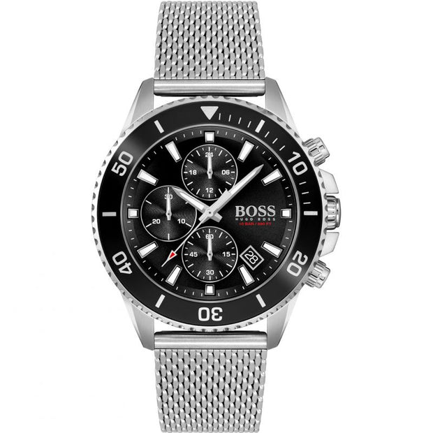 Hugo Boss® Men’s Quartz Silver Stainless Steel Black Dial 45mm Watch - 1513904