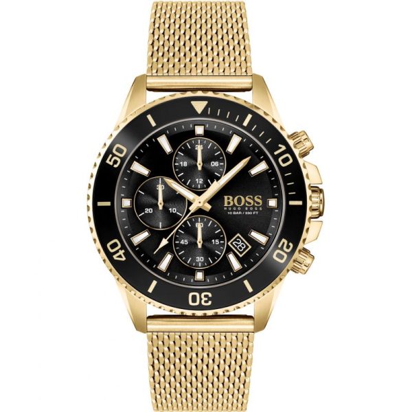 Hugo Boss® Men’s Quartz Gold Stainless Steel Black Dial 46mm Watch - 1513906