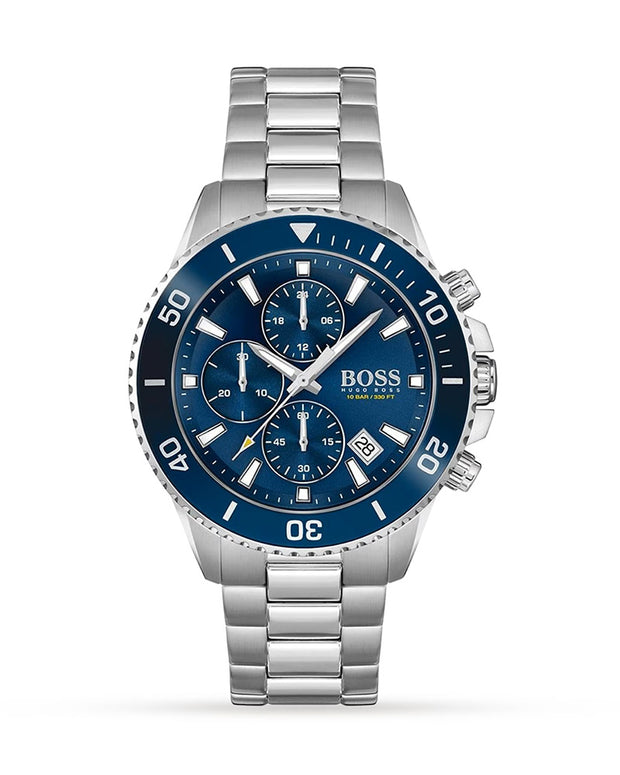 Hugo Boss® Men’s Quartz Silver Stainless Steel Blue Dial 46mm Watch - 1513907