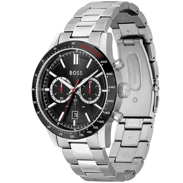 Hugo Boss Men’s Quartz Silver Stainless Steel 44mm Black Dial Watch 1513922