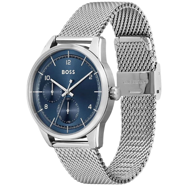 Hugo Boss Sophio Analog Quartz Watch with Blue Dial and Silver Stainless Steel Bracelet - 1513942