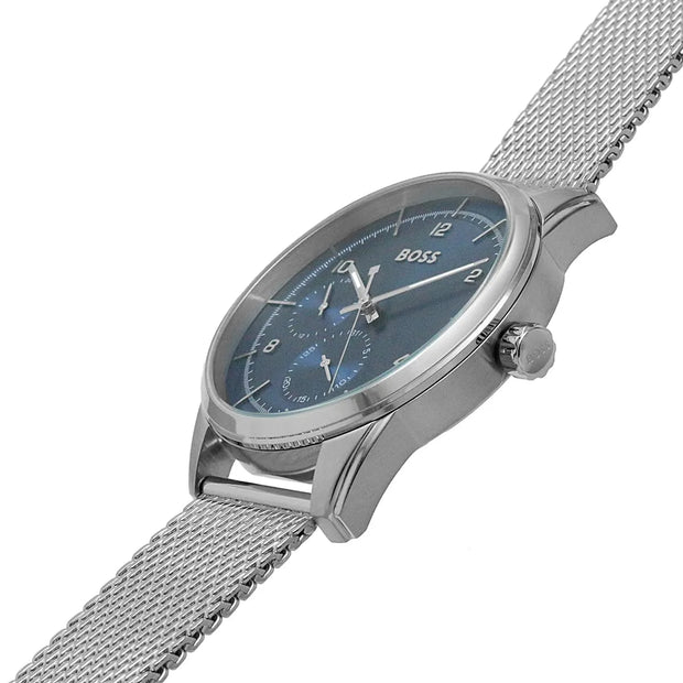 Hugo Boss Sophio Analog Quartz Watch with Blue Dial and Silver Stainless Steel Bracelet - 1513942