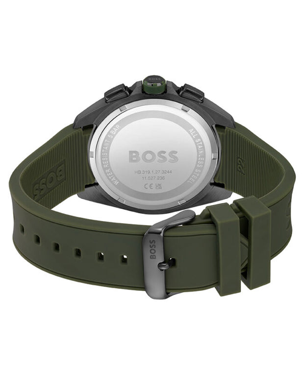 Hugo Boss Volane Analog Quartz Watch for Men with Green Silicone Band - 1513952