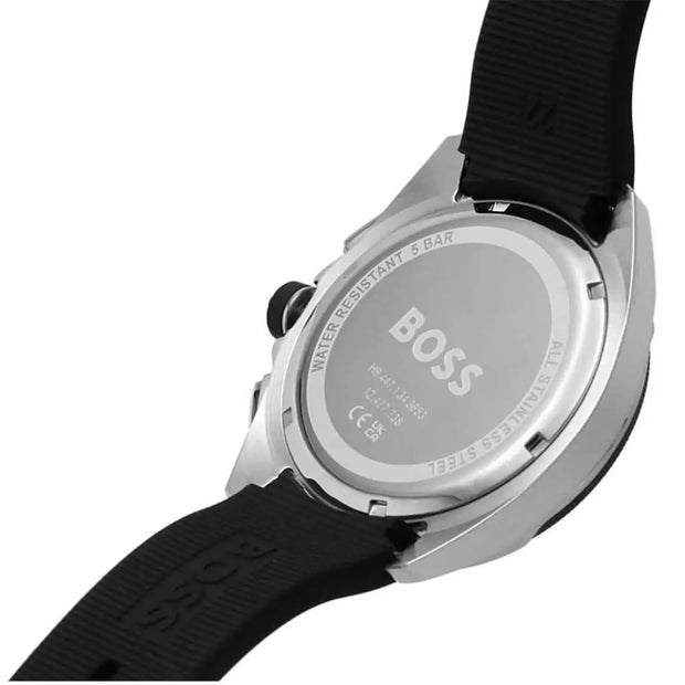 Hugo Boss Men’s Quartz Black Silicone Strap Black Dial 44mm Watch 1513953