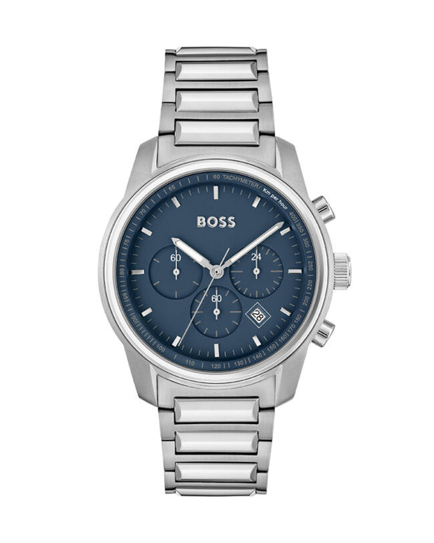 Hugo BOSS® Men’s Quartz Silver Stainless Steel Blue Dial 44mm Watch - 1514007