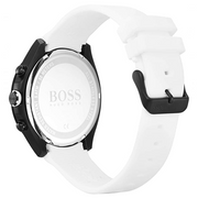 Hugo BOSS® Men’s Quartz White Silicone Strap Black Dial 44mm Watch 1513718