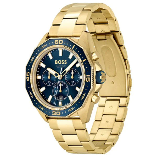 Hugo Boss® Men’s Quartz Gold Stainless Steel Blue Dial 44mm Watch - 1513973