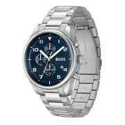 Hugo Boss® Men’s Quartz Silver Stainless Steel Blue Dial 44mm Watch - 1513989