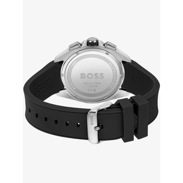 Hugo Boss Men’s Quartz Black Silicone Strap Black Dial 44mm Watch 1513953