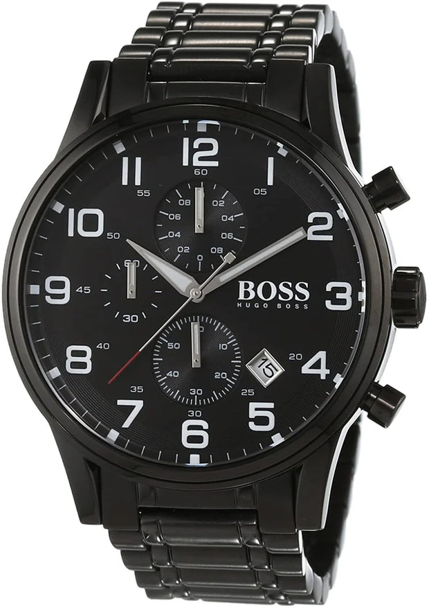 Hugo Boss Men’s Digital Black Stainless Steel 44mm Watch HB1513180