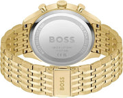 BOSS Chronograph Analog Quartz Watch with Gray Dial and Gold-Plated Stainless Steel Bracelet - Model 1514051