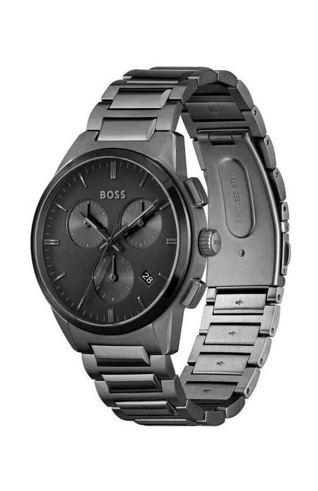 HUGO BOSS Men’s Analog 43mm Stainless Steel Black Dial Watch 1513929