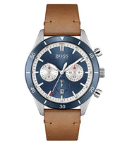 HUGO BOSS® Men’s Quartz Leather Strap Blue Dial 44mm Watch 1513860