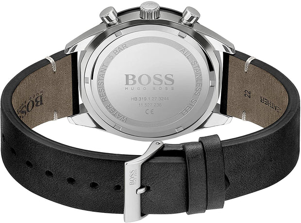 HUGO BOSS® Men’s Quartz Black Leather Strap Black Dial 44mm Watch 1513864