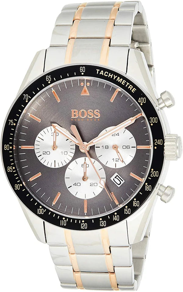 HUGO BOSS Chronograph Quartz Men's Watch with Stainless Steel Strap Black Dial  -  HB1513634