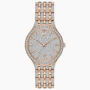 Bulova Crystal Collection Silver Crystals Dial Two Tone Steel Strap Watch for Women - 98L235