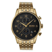 HUGO BOSS® Navigator Men's Chronograph Watch Stainless Steel Black Dial 44 mm -  HB1513531