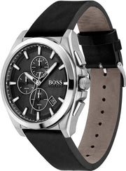 Hugo Boss Grandmaster Analog Quartz Watch for Men with Black Leather Strap - 1513881