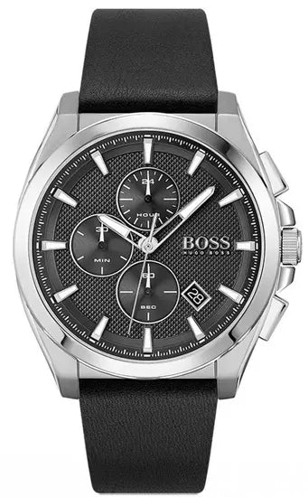 Hugo Boss Grandmaster Analog Quartz Watch for Men with Black Leather Strap - 1513881