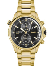 Hugo BOSS® Men’s Quartz Gold Stainless Steel Black Dial 46mm Watch 1513932