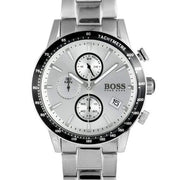 Hugo BOSS® Rafale Chronograph Silver Dial Men's Watch Stainless Steel 44 mm 1513511