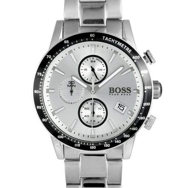 Hugo BOSS® Rafale Chronograph Silver Dial Men's Watch Stainless Steel 44 mm 1513511