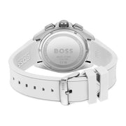 Hugo Boss Men’s Quartz White Silicone Strap Grey Dial 44mm Watch 1513948