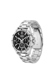 BOSS Chronograph Quartz Watch with Black Dial and Silver Stainless Steel Bracelet - Model 1514057