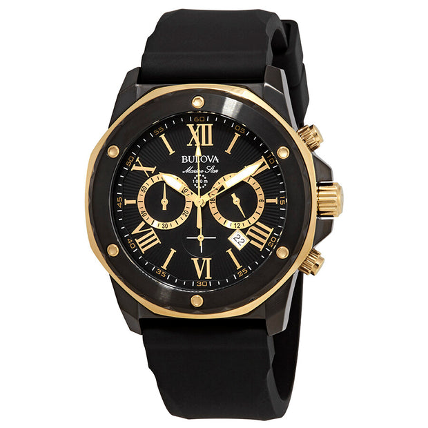 Bulova Marine Star Black Chronograph Dial Watch for Men 98B278
