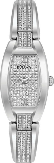 Bulova Crystal Collection Silver Dial Silver Steel Strap Watch for Women - 96L235