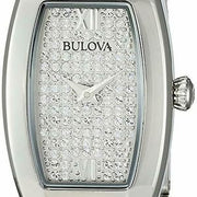 Bulova Crystal Collection Silver Dial Silver Steel Strap Watch for Women - 96L235