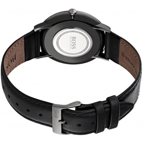 Hugo Boss Men’s Quartz Black Leather Strap Grey Dial 40mm Watch – Model 1513540