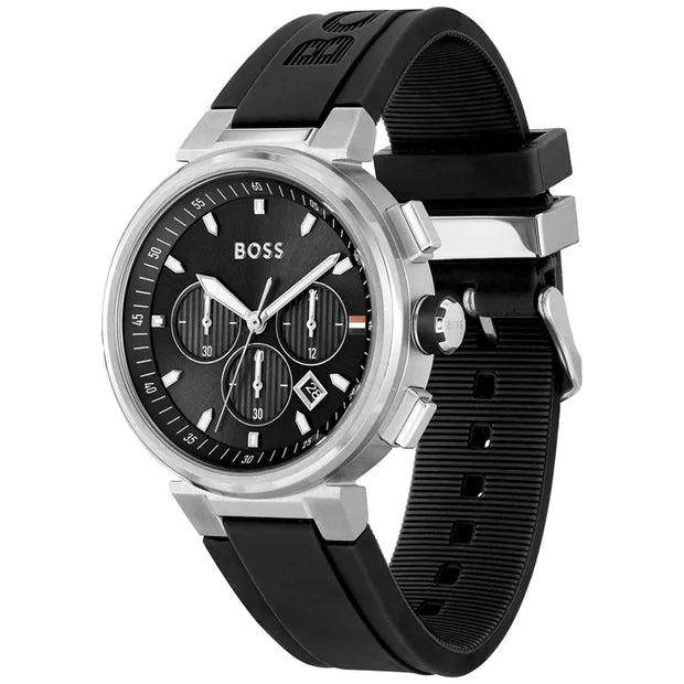 Hugo Boss Black Silicone Chronograph Men's Watch - 1513997