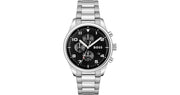 Hugo Boss® Men’s Quartz Silver Stainless Steel Black Dial 44mm Watch - 1514008