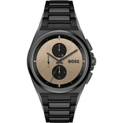 Hugo Boss Men’s Quartz Black Stainless Steel Beige Dial 44mm Watch 1514043