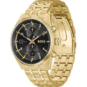 Hugo BOSS® Men’s Quartz Gold Stainless Steel Black Dial 46mm Watch 1513932