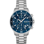 Hugo Boss® Men’s Quartz Silver Stainless Steel Blue Dial 46mm Watch - 1513907