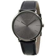 Hugo Boss Men’s Quartz Black Leather Strap Grey Dial 40mm Watch – Model 1513540