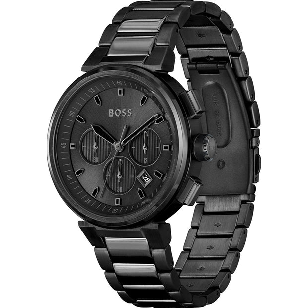 Hugo Boss® Men’s Quartz Black Dial Stainless Steel Analog Watch - 1514001