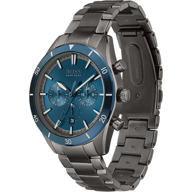 HUGO BOSS® Men's Chronograph Quartz Stainless Steel Blue Dial 44mm Watch 1513863