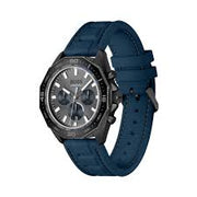 Hugo Boss Men’s Quartz Blue Silicone Strap Grey Dial 44mm Watch 1513972