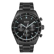 Men's chronograph trophy black stainless steel bracelet watch Black Dial 44 mm 1513675